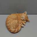 Sleeping Orange Tabby Cat Garden Statue Decor 8.27L, Resin Realistic Sculptures Gift for Cats Lovers, Pet Memorial Stones for Loss of Pet, Kitty Figurine Art Decoration for Indoor Outdoor Home