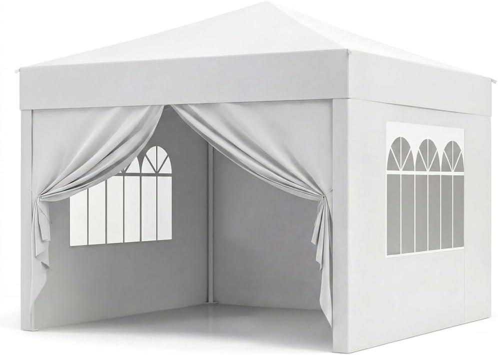 10x10 Pop Up Canopy Tent with 4 Side Wall