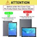 Tri-Fold Case Compatible with Huawei Mediapad M5 8.4 Inch(SHT-AL09/SHT-W12), Includes a Screen Protector - Premium PU Leather Tri-Fold Cover with Auto Sleep/Wake (Black, One Size)