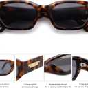 SOJOS Polarized Sunglasses Womens Mens Retro Rectangle Sun Glasses Trendy Hexagonal Frame 80s 90s Shades SJ2324 (Dark Demi)