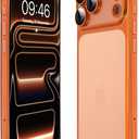 aidvaia Phone Case, Compatible with iPhone 17 Pro, Sandblasting Design Frameless Case, with Camera Lens Protection. (Transparent orange)