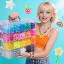 14000Pcs Pony Beads Kit, 40 Colors Rainbow Rave Kandi Beads for Bracelets with Neon Glow Beads Bulk for Hair Braiding DIY Friendship Jewelry Making Craft Kits (Shock Resistant Stackable Box, 9.2lb)