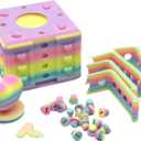 2-in-1 3D Printed Puzzle Gift Box Set - Interactive Mystery Box with Screw Challenge & Heart-Shaped Rose Case - Creative Money/Jewelry Holder for Valentines Day, Anniversary, Birthday Surprise (Pink/Red)