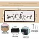 comurdyo Sweet Dreams Wall Decor Above Bed Sign 40" x 15" Master Bedroom Wooden Antique Framed Large Rustic Farmhouse Guest Room Beautiful Simple Hanging Plaque Over Bed Wall Art (Black)