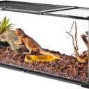 REPTI ZOO 20 Gallon Reptile Glass Terrarium Easy Clean Tank 30" x 12" x 12" Dual Top Sliding Top Cover for Reptile Snake Hamster Hedgehog Small Animals (Knock-Down)