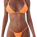 XUNYU Thong Bikini Sets for Women - Brazilian Micro String Bikinis Sexy Two Piece Swimsuit Triangle Top Halter Bathing Suits