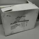 Liacere 350PCS Plastic Plates - Disposable Pink and Gold Plates 50guest Baroque Plastic Dinnerware include 100Plates, 50Pack Pre Rolled Napkins with Silverware 50Cups for Wedding&Mother's Day