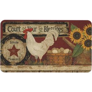 Giwawa Vintage Rooster Dish Drying Mat for Countertop, 18"x24" Farmhouse Chicken Dish Drainer Mats, Rustic Country Style Fast Drying Microfiber Dish Drying Pad Kitchen Accessories Decor Large