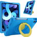 ProCase Kids Case for iPad Air 10.9" 5th Gen 2022/4th Gen 2020/iPad Pro 11 2020/2018, Shockproof Rotate Handle Fold Stand Lightweight Kids Friendly Case Blue