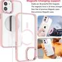 Magnetic for iPhone 11 Case [Compatible with Magsafe] [Military-Grade Protection] Thickened Anti-Drop Transparent Anti-Yellowing Protective case (Pink, iPhone 11)
