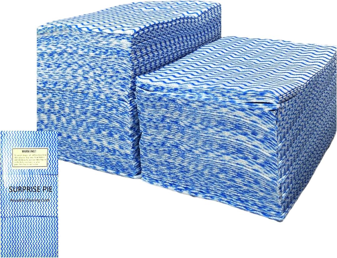 Reusable Cleaning Cloth Wipes Multi-Purpose Heavy Duty Towels Domestic Dish Cloths 120 Count 7.87 x 11.81 Inches Kitchen Rags (Blue)