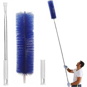 Gutter Guard Cleaner, Cobweb Duster with Extension Pole, 8FT Long Medium Stiff Bristles Brush, Good to Brush Stuff Off The Roof or The Gutter Guard, The Cobwebs Under The Gutters or Rafters, Blue