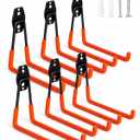 WMK 7.3'' Garage Hooks Heavy Duty Wall Hook, 6 Pack Garage Storage Hook, Wall Mount Utility Garage Hooks for Hanging Tools Bike Ladder (Orange)