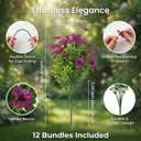 Artificial Flowers for Outdoors, Faux Spring Silk Flowers with Eucalyptus Leaves, UV Resistant Fake Plants for Garden Home Decoration, Outdoor Flower Pots (Mix of Pink, Red, Hot Pink)