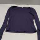 ANRABESS Women's Long Sleeve Square Neck Crop Top Ribbed Slim Fitted Basic Tee Layer Y2K Shirts Fall Fashion Outfits 2025 XL Navy Blue