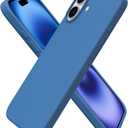 ORNARTO Compatible with iPhone 16 Plus Case 6.7, Slim Liquid Silicone 3 Layers Full Covered Soft Gel Rubber Phone Case Protective Cover 6.7 Inch, Blue
