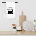 Funny Bathroom Hand Towels Kitchen Towels Bathroom Black Cat Dish Towels Your Butt Napkins My Lady for Bath Bar Dining Room Decor and Housewarming Gift 16x24 Inch