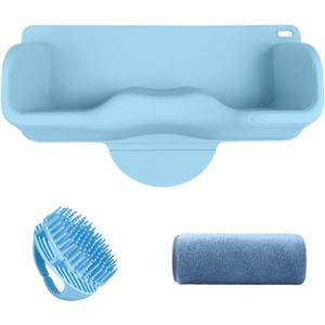 Portable Hair Wash Basin for Kids and Teens,Tear-Free Shampoo Bowl with Neck Support for Sink or Bathtub,Stress-Free Hair Washing (Blue)