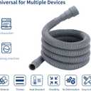 5 FT Washing Machine Drain Hose, Flexible Dishwasher Drain Hose Extension Kit, Universal Washer Drain Hose, Corrugated Washer Hose with 1 Adapter, 2 Hose Clamps, 1 U-Bend Hose Holder, Gray