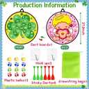 Valentines Day Large Dart Board Game for Kids St. Patrick's Day Large Dart Board with 12 Sticky Balls 6 Darts Valentines Day Indoor Outdoor Party Games for Class School Home Party Favors