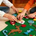 3ft Felt Christmas Tree 32 Ornaments, with Countdown Snowman and LED Lights, DIY Xmas Decorations Wall Hanging, Christmas Crafts Kits, Kids Gifts Party Supplies Door Window Decor