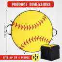 Sliner 2-in-1 Softball Picnic Blankets 49" D Large Waterproof Foldable Tote Bag Outdoor Picnic Mat Sports Sandproof Camping Blanket for Camping Beach Grass Park