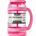 REDUCE WaterDay 80 oz Water Jug with Time/Ounce Markings - Spill-Proof Straw, Durable Tritan - Big Water Bottle for Daily Hydration - Dishwasher Safe, Clear & Easy to Clean, Lilac Bud