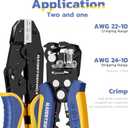 haisstronica Wire Stripper and Crimping Tool,AWG 24-10 Automatic Stripper Tool with AWG 22-10 Ratchet Wire Crimper For Heat Shrink Connectors