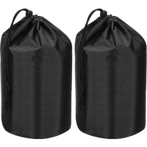 PATIKIL Stuff Sack, Waterproof Outdoor Storage Sack Portable Drawstring Dust Flap Bag Lightweight Sleeping Bag for Camping Hiking Travel (9 x 17 Inch, Black)