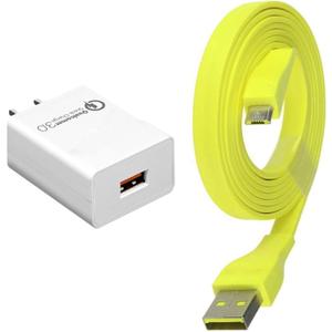 USB Charge Cable Cord Wire & Fast Charging QC3.0 AC Wall Adapter Block for UE Ultimate Ears Power Up Charging Dock, Boom 3, Megaboom 3, Blast, Megablast, Wonderboom, Roll