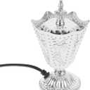 Cabilock Electric Incense Burner Metal Censer for Home Yoga Spa Aromatherapy Middle Eastern Scent Burner with Us Plug 6.69X3.74X3.74 Inches (Silver 1)