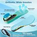 OrthoComfoot Women's Wide Plantar Fasciitis Inserts, Breathable Comfort Arch Support Insoles for Diabetes & Flat Feet, 240LBS+ Heavy-Duty Adjustable TPU, Work Boot Orthotic Insoles, Size 8 Women
