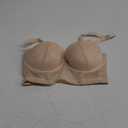 Longline Strapless Push Up Bras for Women Ultra Padded Uplift Multiway Lace Corset Bra with Underwire Support (32D, Nude)