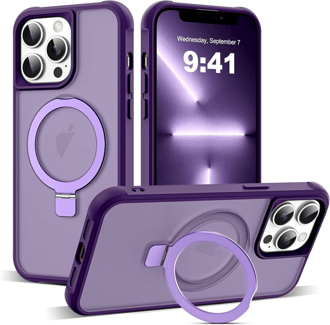 Compatible with iPhone 13 Pro Case with Invisible Magnetic Ring Stand