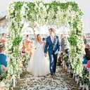 Findosom Wisteria Artificial Flowers Garland, 10Pcs Total 72FT White Wisteria Hanging Flowers, Flower Garland Decorations for Home Garden Outdoor Ceremony Wedding Arch Decoration