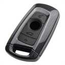 TANGSEN Smart Key Fob Case Compatible with BMW 1 3 4 5 6 7 Series GT3 GT5 M5 M6 X3 X4 3 4 Button Keyless Entry Remote Personalized Protective Cover Plastic Gray Brushed Pattern Black Silicon