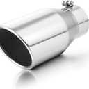 A-KARCK Exhaust Tip 4" Inlet to 6" Outlet, 12" Overall Length Exhaust Tailpipe Tip Polished Bolt On Design Protect Tailpipe