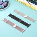 3 Pack Mesh Metal Band Compatible with Apple Watch Band 38mm 40mm 41mm 42mm 44mm 45mm 46mm 49mm, Stainless Steel Magnetic Loop Strap for iWatch Ultra 3 2 1 Series 11/10/9/8/SE/7/6/5/4/3 Men Women