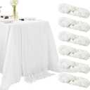 6 Pcs White Cheesecloth Table Runner, 10ft Cheese Cloth Table Runners for Christmas Birthday Wedding Party Baby Shower Valentine's Day Table Decoration
