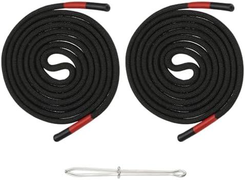uxcell 2pcs 53inch Drawstring Cords Replacement Drawstring Hoodie String Sewing Tool with Easy Threader for Hoodie Sweatpants Jackets Pants Hats Coats Bags, Black-Red