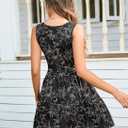 AUSELILY Womens Summer Dress Casual Sleeveless Crewneck T Shirt Sundress Flowy Tiered Swing Mini Dresses (Black, XL)