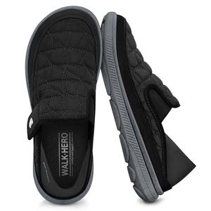 Mens Slippers for Plantar Fasciitis, Casual Mens Slip on Shoes with Arch Support, Orthopedic House Slippers for Men, Indoor Outdoor Mules & Clogs for Pain Relief (Black, 8)