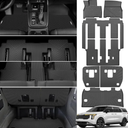 Floor Mats & Trunk Mats with Backrest Mats for 2022-2025 Kia Carnival MPV 8 Seats (Not for Hybrid Fits LX w/seat Package, EX and SX) All Weather Protection TPE Car Floor Liners Full Set