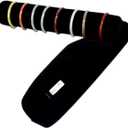 Bracelet Bangle Watch Roll Travel Pouch Jewelry Organizer, Black Gray Velvet Portable Zipper Pouch with Removable Roll Insert for Standard Size 12.5" W x 2.8" Diameter