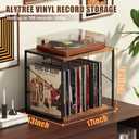 Vinyl Record Storage Holder for 80-100LPs, Vinyl Record Stand Wall Mount with Movable Divider, Solid Record Display Crate & Organizer for Albums, Magazine, Book, File