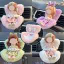 2 x Doll Car Seat for 17cm Dolls with Air Vent Clip, Car Decorations, Have a Seat Clips onto Car Air Vent, for Blind Box Doll Fans, Collectors (Pink)