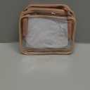 PACKISM Clear Makeup Bag - TSA Approved Toiletry Bag 3 Pack Medium, Quart Size Bag for Travel Size Toiletries Clear Toiletry Bag, Carry on Airport Airline Compliant Bag, Rose Pink