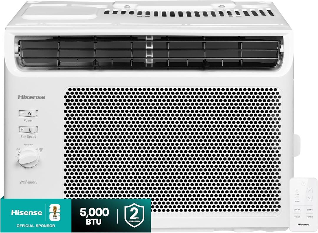 Hisense 5,000 BTU Window Air Conditioner, Easy Installation,Ultra Quiet, Easy-to-install Window Kit Included 