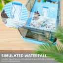 25.6x12.8x14.6 Turtle Tank Kit with Heat Lamp Filter and Wheels Aquatic Turtle Habitat and Aquarium for Small Turtles Hermit Crabs and Frogs Featuring Escape Proof Design and Easy Move Mobility Blue