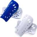 Soccer Shin Guards, 2 Pairs Soccer Shin Sleeves Superlight and Breathable Shin Guard Equipment for Boys and Girls, Protective Football Gear Shin Pads for Youth Teens Adults (Large, Blue and White)